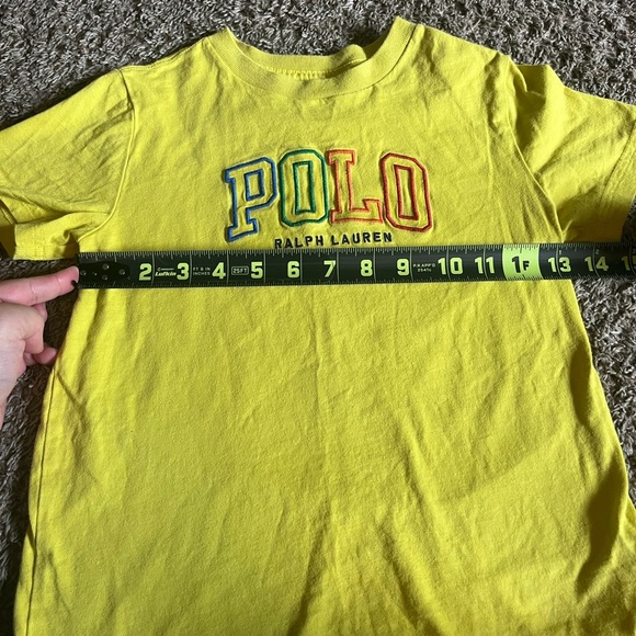 Polo Ralph Lauren T Shirt Youth 6 Yellow Logo Sellout Crew Neck Pony - Picture 4 of 9